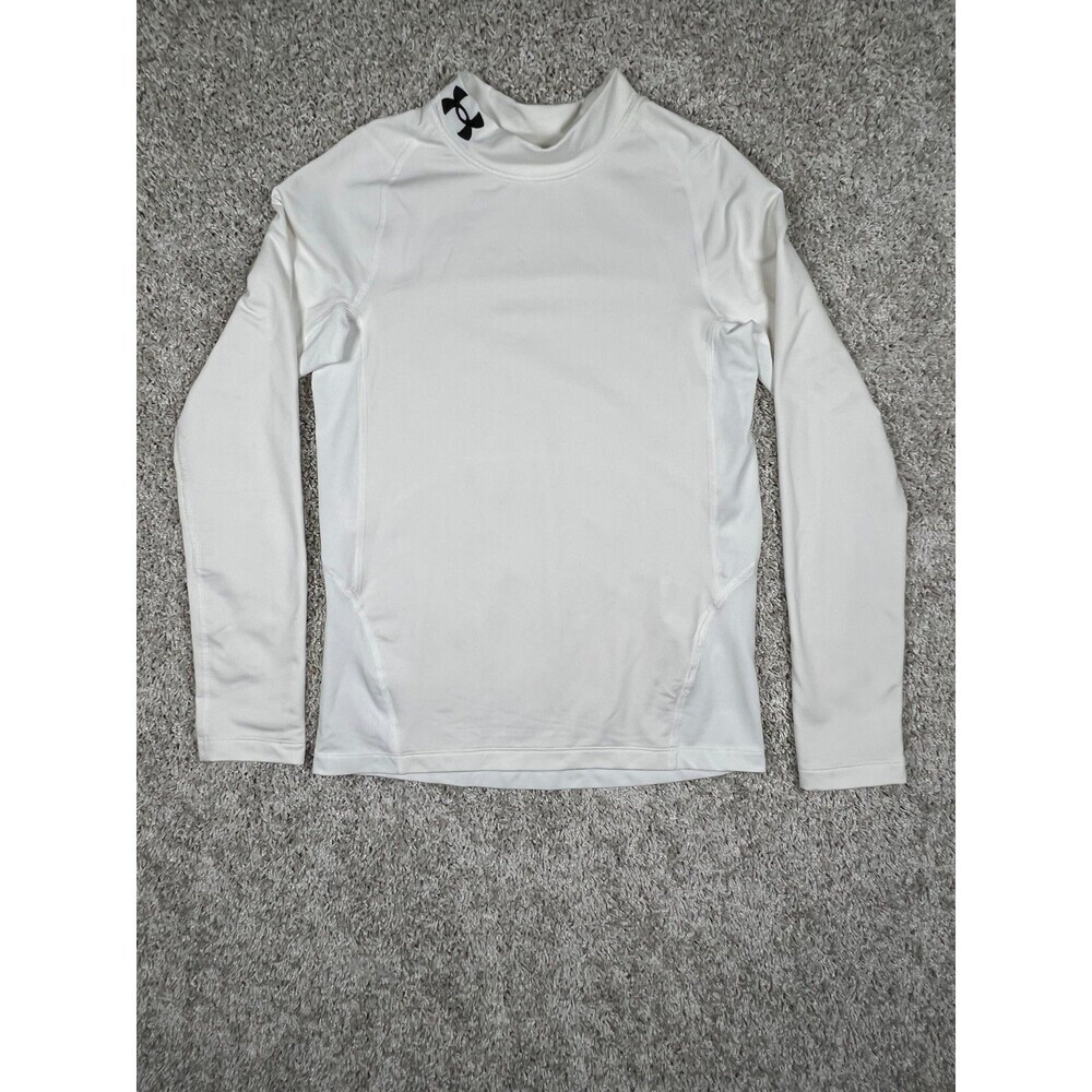 Under Armour ColdGear Shirt Mens Large White Long Sleeve Fitted Base Layer Top